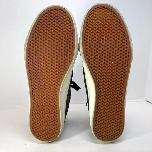 Van’s Women Sk8-Hi SlimZip Gold Dot Blanc High-top Skateboarding Sneakers Size 8