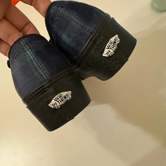 Vans Women's 8.5/9 Authentic Stacked Velvet Plaid Green Black Platform Shoes