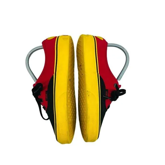 Vans x Disney Unisex Mickey Red Black Yellow Sneakers Shoes Size M 5 W 6.5