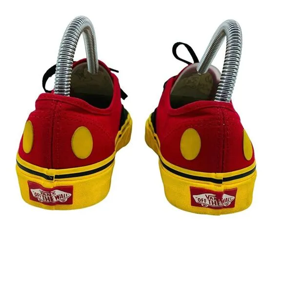 Vans x Disney Unisex Mickey Red Black Yellow Sneakers Shoes Size M 5 W 6.5