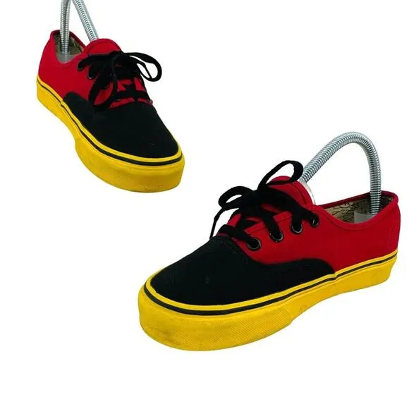 Vans x Disney Unisex Mickey Red Black Yellow Sneakers Shoes Size M 5 W 6.5