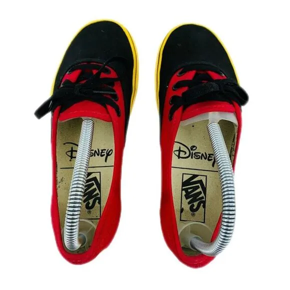 Vans x Disney Unisex Mickey Red Black Yellow Sneakers Shoes Size M 5 W 6.5