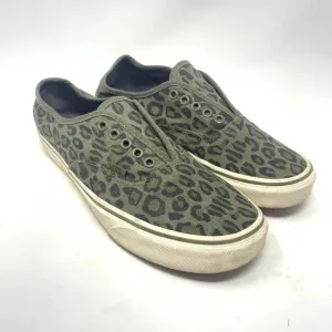 Vans x J. Crew Men’s Leopard Low Top Sneakers Washed Olive Green Size 9