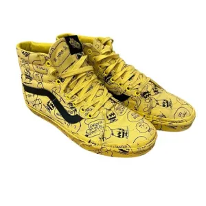 Vans X Peanuts SK8-Hi Reissue Charlie Brown Shoes Yellow Black Men's Size 10