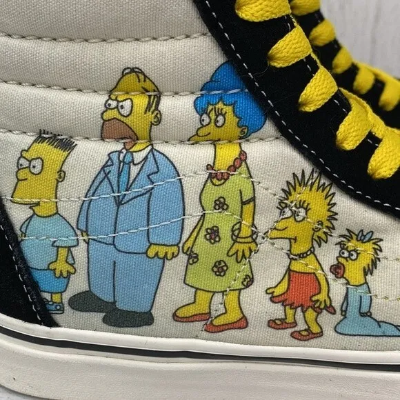 Vans x Simpsons SK8-HI Black and Yellow Shoes Sneakers in Womens Size 7