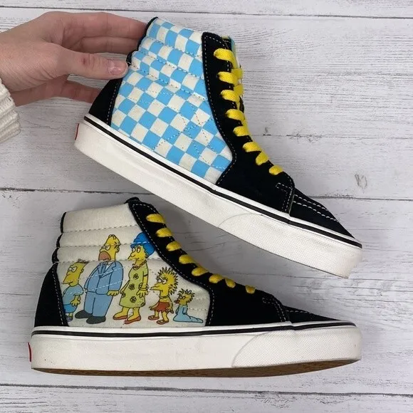 Vans x Simpsons SK8-HI Black and Yellow Shoes Sneakers in Womens Size 7