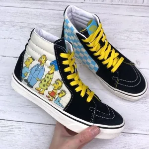 Vans x Simpsons SK8-HI Black and Yellow Shoes Sneakers in Womens Size 7
