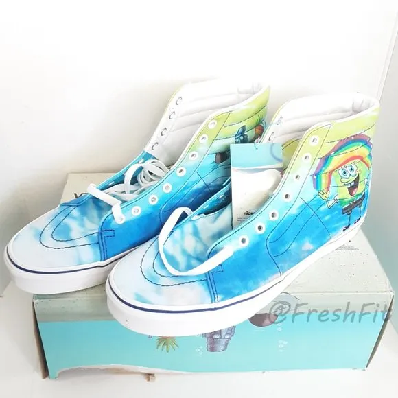 🆕Vans x Spongebob Limited Edition Sk8-Hi Imaginaaation Blue Sea Mens 12 Shoes