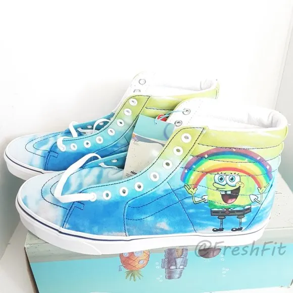 🆕Vans x Spongebob Limited Edition Sk8-Hi Imaginaaation Blue Sea Mens 12 Shoes
