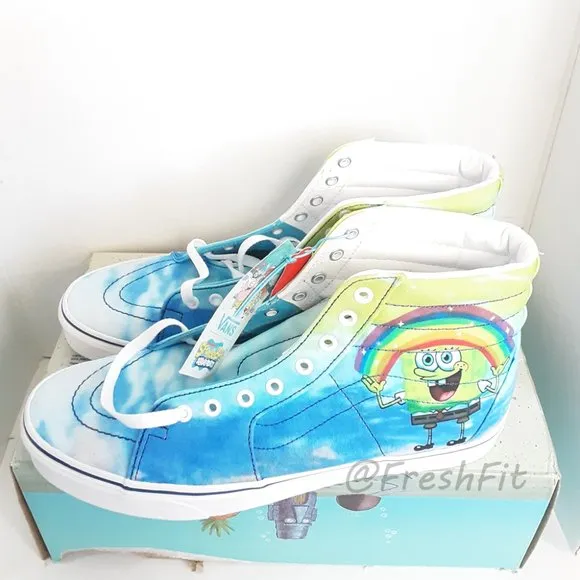 🆕Vans x Spongebob Limited Edition Sk8-Hi Imaginaaation Blue Sea Mens 12 Shoes