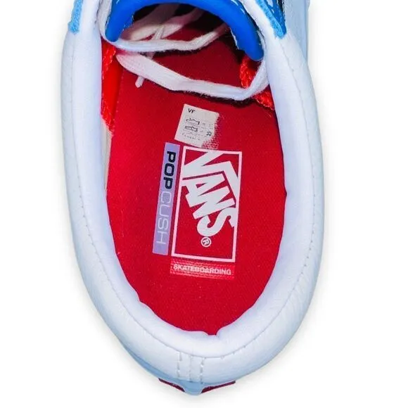 Vans Old Skool Skate Sport Leather White / Blue / Black Men's 8.5