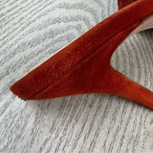 Veronica Beard Carah Woven Strap Peep Toe Sandals 10M Fox (burnt orange) $160