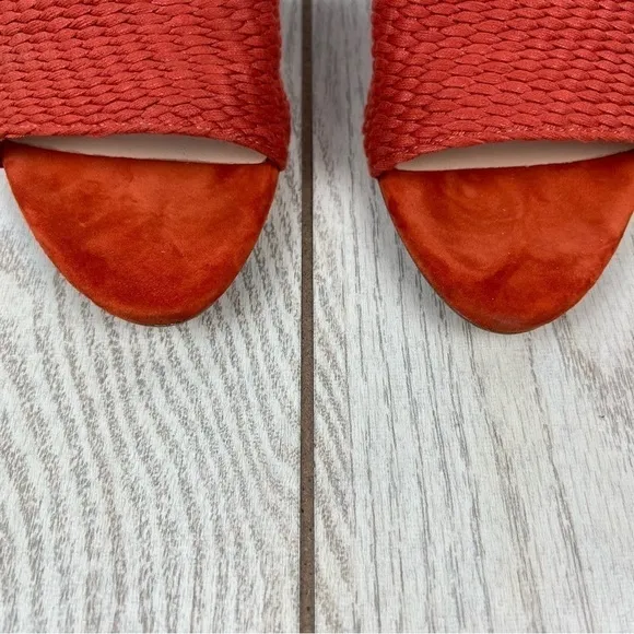 Veronica Beard Carah Woven Strap Peep Toe Sandals 10M Fox (burnt orange) $160