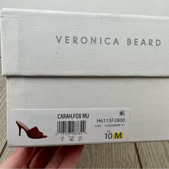 Veronica Beard Carah Woven Strap Peep Toe Sandals 10M Fox (burnt orange) $160