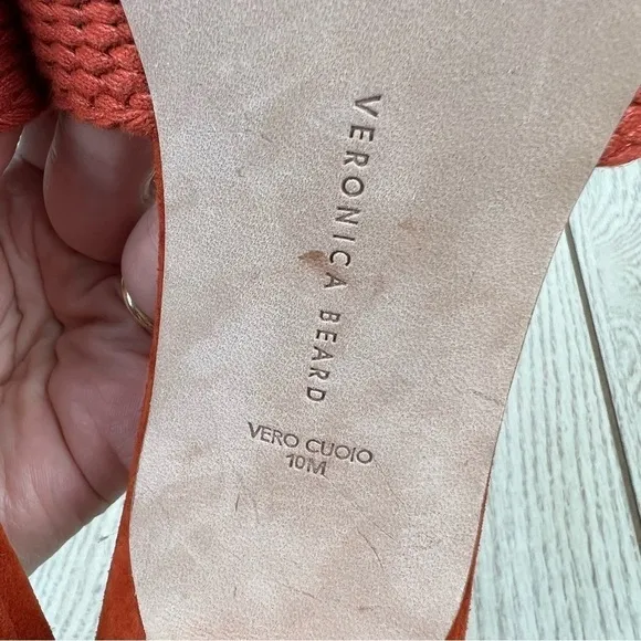 Veronica Beard Carah Woven Strap Peep Toe Sandals 10M Fox (burnt orange) $160