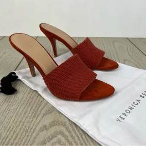 Veronica Beard Carah Woven Strap Peep Toe Sandals 10M Fox (burnt orange) $160