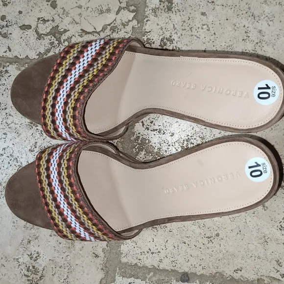 Veronica Beard Dali Woven Wedges Sandals Size 10