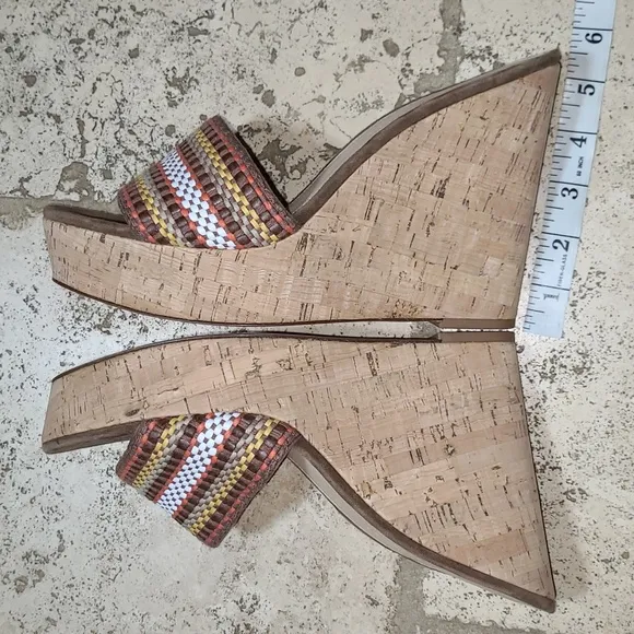 Veronica Beard Dali Woven Wedges Sandals Size 10
