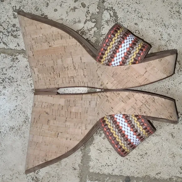 Veronica Beard Dali Woven Wedges Sandals Size 10