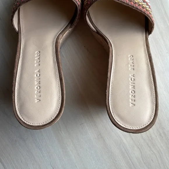 VERONICA BEARD NWOT Womens Sz 9.5 Dali Multi Woven Cork Wedge Sandals Brown