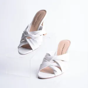 Veronica Beard Womens Alin Woven Heels Sandals White Leather 6.5 EU 36.5