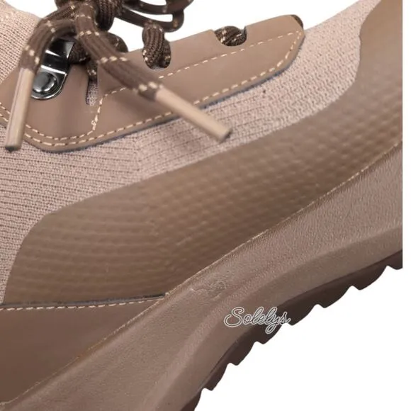 Vessi Stormburst High Dark Teak Tan Waterproof DymaTex Knit Sneaker Boot Women 8