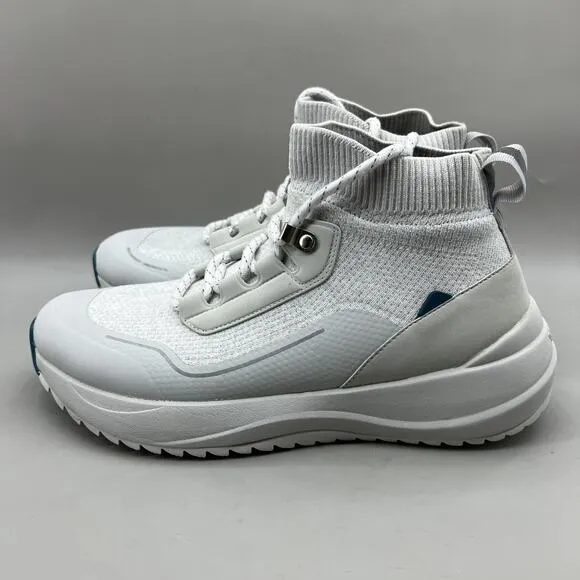 Vessi Stormburst High Top Sneakers Boot Men's Size 8 White Knit Waterproof Shoes