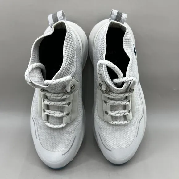 Vessi Stormburst High Top Sneakers Boot Men's Size 8 White Knit Waterproof Shoes