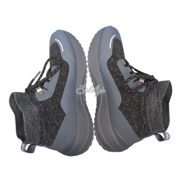 Vessi Stormburst High Womens 8 Peak Black Waterproof DymaTex Knit Sneaker Boot
