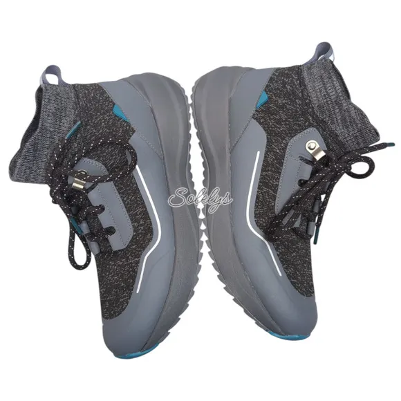 Vessi Stormburst High Womens 8 Peak Black Waterproof DymaTex Knit Sneaker Boot