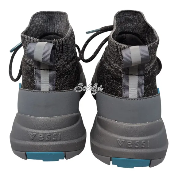 Vessi Stormburst High Womens 8 Peak Black Waterproof DymaTex Knit Sneaker Boot