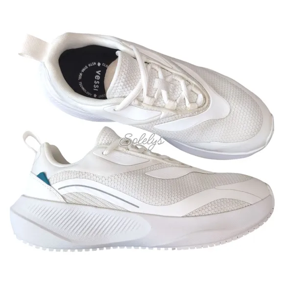 Vessi Tidal Warm White Dyma-Tex Waterproof Vegan Lace Up Sneaker Womens 8