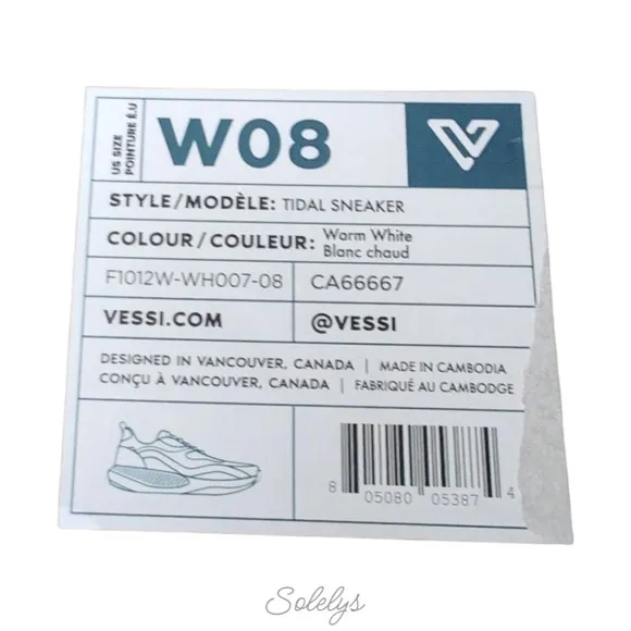 Vessi Tidal Warm White Dyma-Tex Waterproof Vegan Lace Up Sneaker Womens 8
