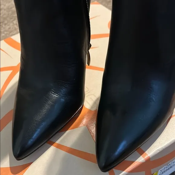 Via Spiga Fortuna Black Leather Ankle Boots