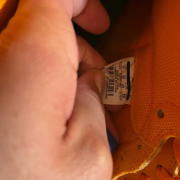 Vibrant Orange High-Top Sneakers in great condition size 11 can’t go wrong