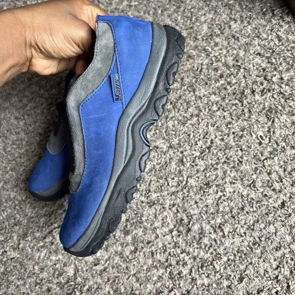 Vinatge Vans Slip-On Shoes Sneakers Womens’s Size 7 Blue Gray Leather Low Top