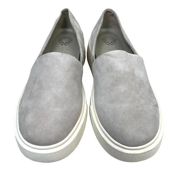Vince Camuto Abbinna Sneaker Grey Leather Slip On Cushioned Insole Women Sz 8M‎