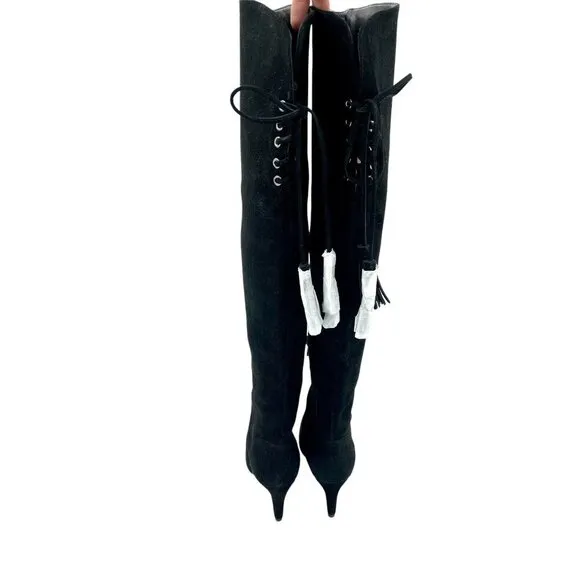 Vince Camuto Cherline Black Suede Leather Over the Knee Boots SZ 6 New