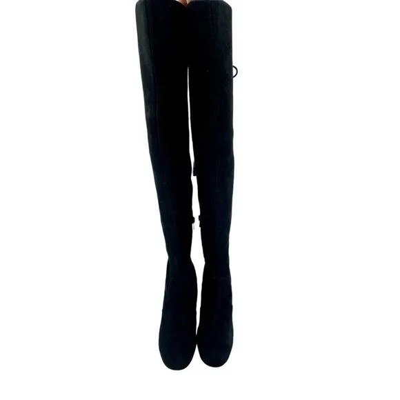 Vince Camuto Cherline Black Suede Leather Over the Knee Boots SZ 6 New