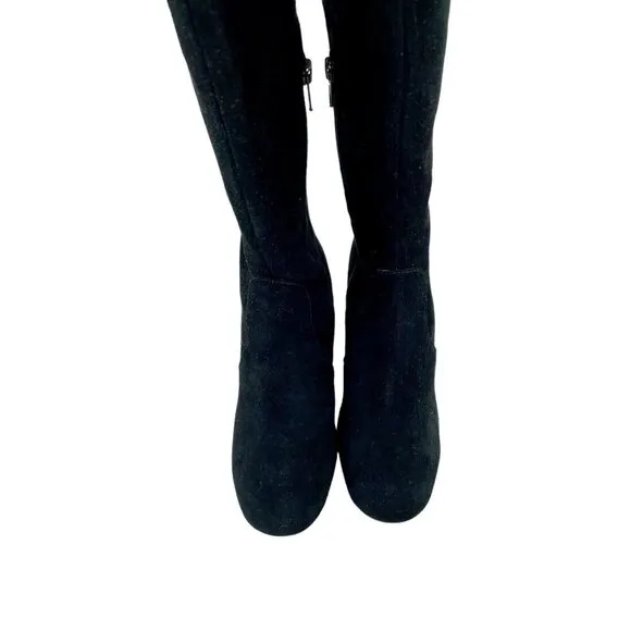 Vince Camuto Cherline Black Suede Leather Over the Knee Boots SZ 6 New