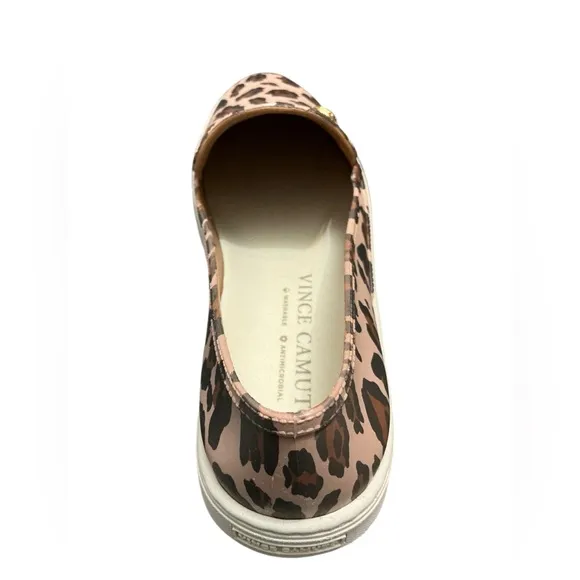 VINCE CAMUTO Marietta Faux Leather Slip On Sneaker 9 Leopard $79 Retail NEW