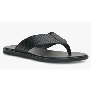 Vince Camuto Mens Black Woven Padded Waylyn Open Toe Slip On Leather Sandals