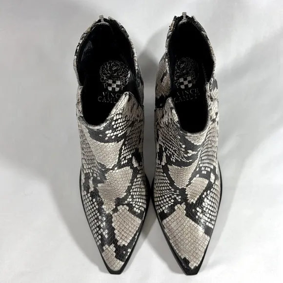 Vince Camuto REAL Leather Genedy Ankle Boot Pointed Toe Block Heel 9