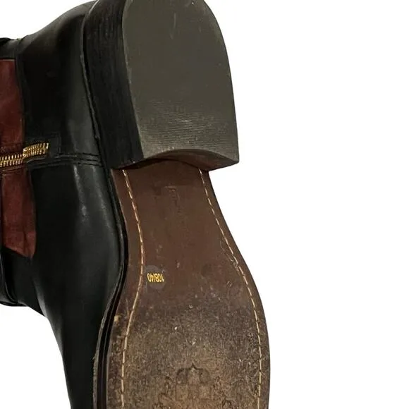 Vince Camuto Size 10 Riding Boots Tall Knee High Black Redwood Brown Flavian