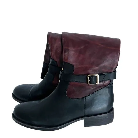 Vince Camuto Size 10 Riding Boots Tall Knee High Black Redwood Brown Flavian