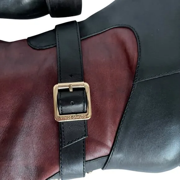 Vince Camuto Size 10 Riding Boots Tall Knee High Black Redwood Brown Flavian