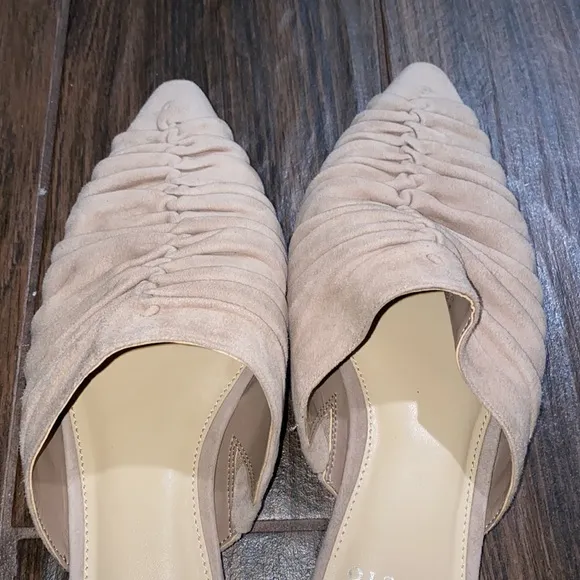 Vince Camuto suede pointy flat slip on shoes