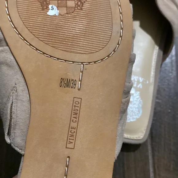 Vince Camuto suede pointy flat slip on shoes