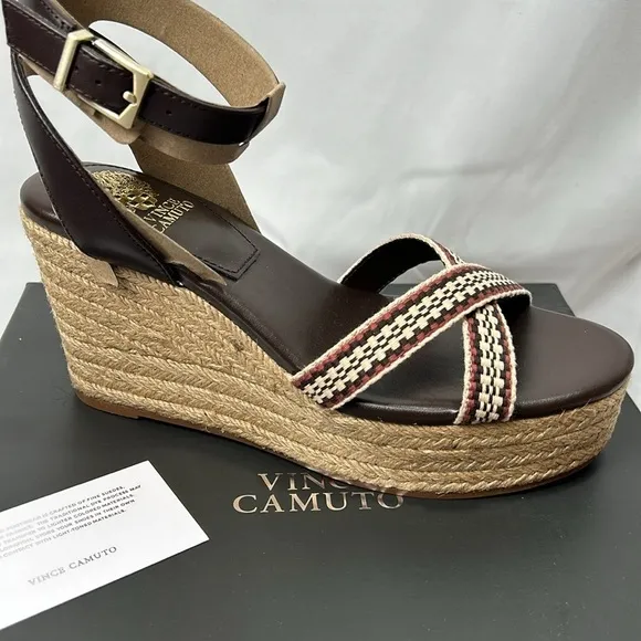 Vince Camuto Women's Fettanas Woven Strap Wedge Sandals Size 9