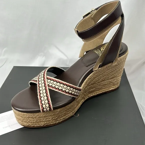Vince Camuto Women's Fettanas Woven Strap Wedge Sandals Size 9